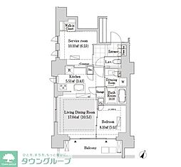 リブクオーレ神保町 1SLDKの間取図画像