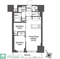 BluRock後楽園 2LDKの間取図画像