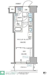 パークアクシス住吉ガーデンスクエア 1DKの間取図画像