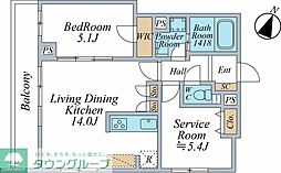 CALM大塚 1SLDKの間取図画像