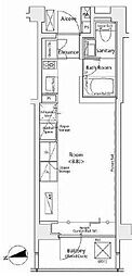 カスタリア市ケ谷 ワンルームの間取図画像