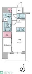デュオフラッツ飯田橋WEST 1LDKの間取図画像