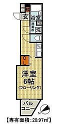 シンシア千駄木 ワンルームの間取図画像