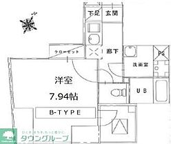 S-RESIDENCE日本橋浜町 1Kの間取図画像