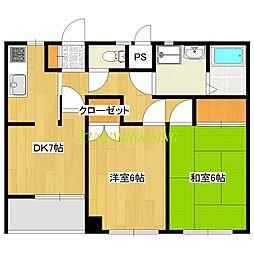武富マンション 2DKの間取図画像