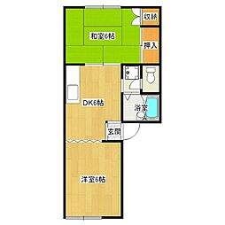 メゾン87 1階2DKの間取り
