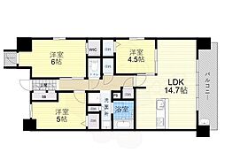 エスリード箕面船場阪大前 2SLDKの間取図画像
