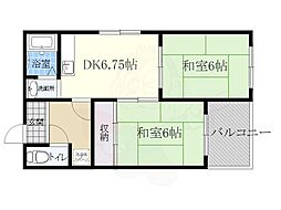 コーポサニープレース 2DKの間取図画像