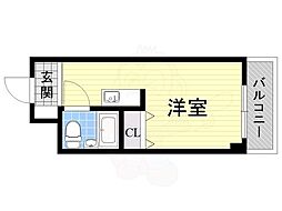プライム螢池 ワンルームの間取図画像