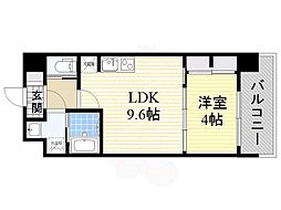 レジディア千里藤白台 1LDKの間取図画像