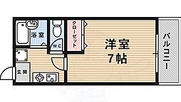 プチシャンブル箕面 1Kの間取図画像