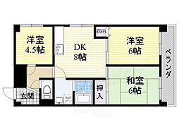 メゾン千里中央 3DKの間取図画像