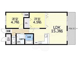 サンハイツ木多 1SLDKの間取図画像