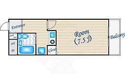 ユニハイツ2 1Kの間取図画像
