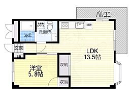 シルバーハイツ 1LDKの間取図画像