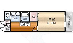 アムール花 1Kの間取図画像