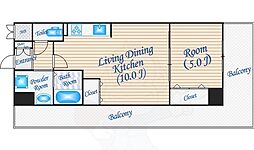 サンプラザ茨木 1LDKの間取図画像