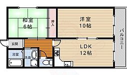 スカイホーム瀬川 2LDKの間取図画像
