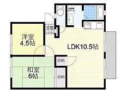 タウン・メープル 2LDKの間取図画像