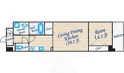 サンプラザ茨木 1LDKの間取図画像