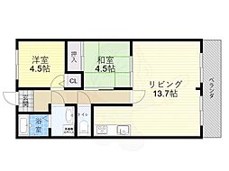 フローイント・上長 2LDKの間取図画像