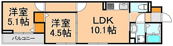 レクシア南花畑 202｜東京都足立区南花畑3丁目(賃貸アパート2LDK・2階・46.53㎡)の写真 その2