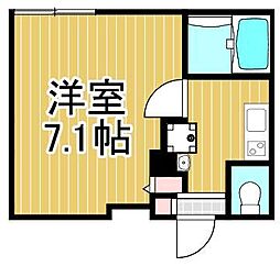 ライフタウン五反野 2階1Kの間取り