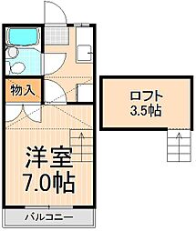赤毛のアン 2階1Kの間取り