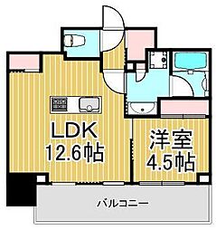 ザパークハビオ北千住 6階1LDKの間取り