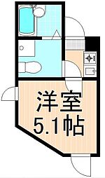 リブ青井 1階ワンルームの間取り