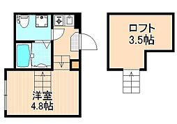 レジデンスY・M ワンルームの間取図画像