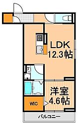 ルリアン保木間 1LDKの間取図画像