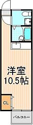 コーポフォーシーズン ワンルームの間取図画像