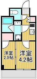 ジェノヴィア北千住 2Kの間取図画像