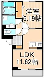 メイプルヴィレッジ 1LDKの間取図画像
