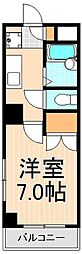 メゾン河原 1Kの間取図画像