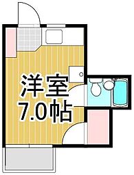 サンハイムひばりヶ丘 ワンルームの間取図画像