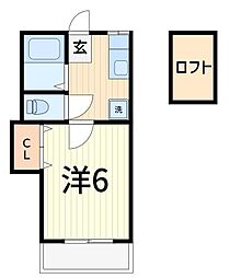 日乃出コーポ 1Kの間取図画像