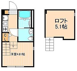ハーモニーテラス千住緑町 ワンルームの間取図画像