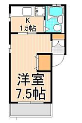 アローラ20 1Kの間取図画像