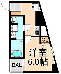MAINSTAGE北千住2 1Kの間取図画像