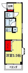 ハイツカプリーズ 1Kの間取図画像