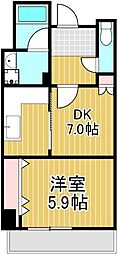 コーポレート竹の塚二丁目 1DKの間取図画像
