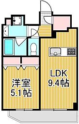 ジェノヴィア北千住 1LDKの間取図画像