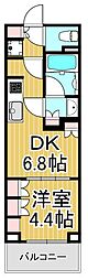 ザ・パークハビオ北千住 1DKの間取図画像