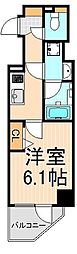 メインステージ千住中居町 1Kの間取図画像