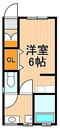 アーバンウエスト・アヤセ ワンルームの間取図画像