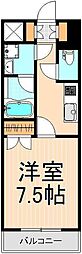 ベルメゾン晃和 1Kの間取図画像
