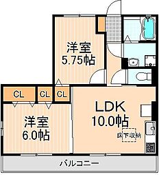 アルタイル 2LDKの間取図画像