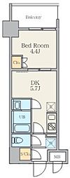 Alivis五反野 1DKの間取図画像